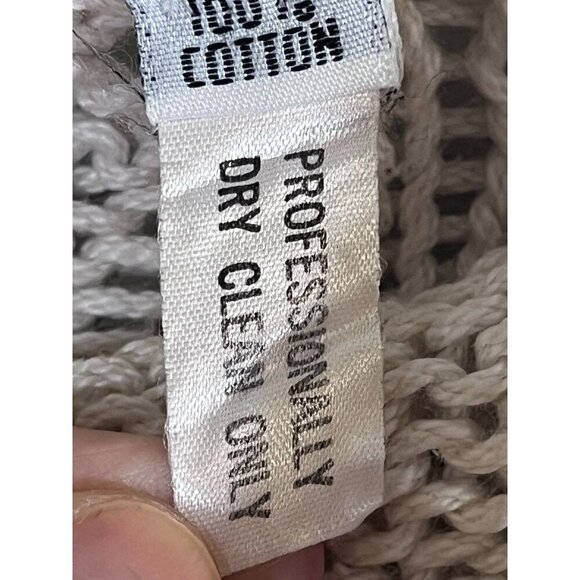 Amano Sweater Women S Cream Hand Knit Cable Chunky Vintage Cotton Coastal Preppy - Picture 8 of 10